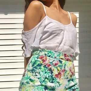 White Cold Shoulder Blouse